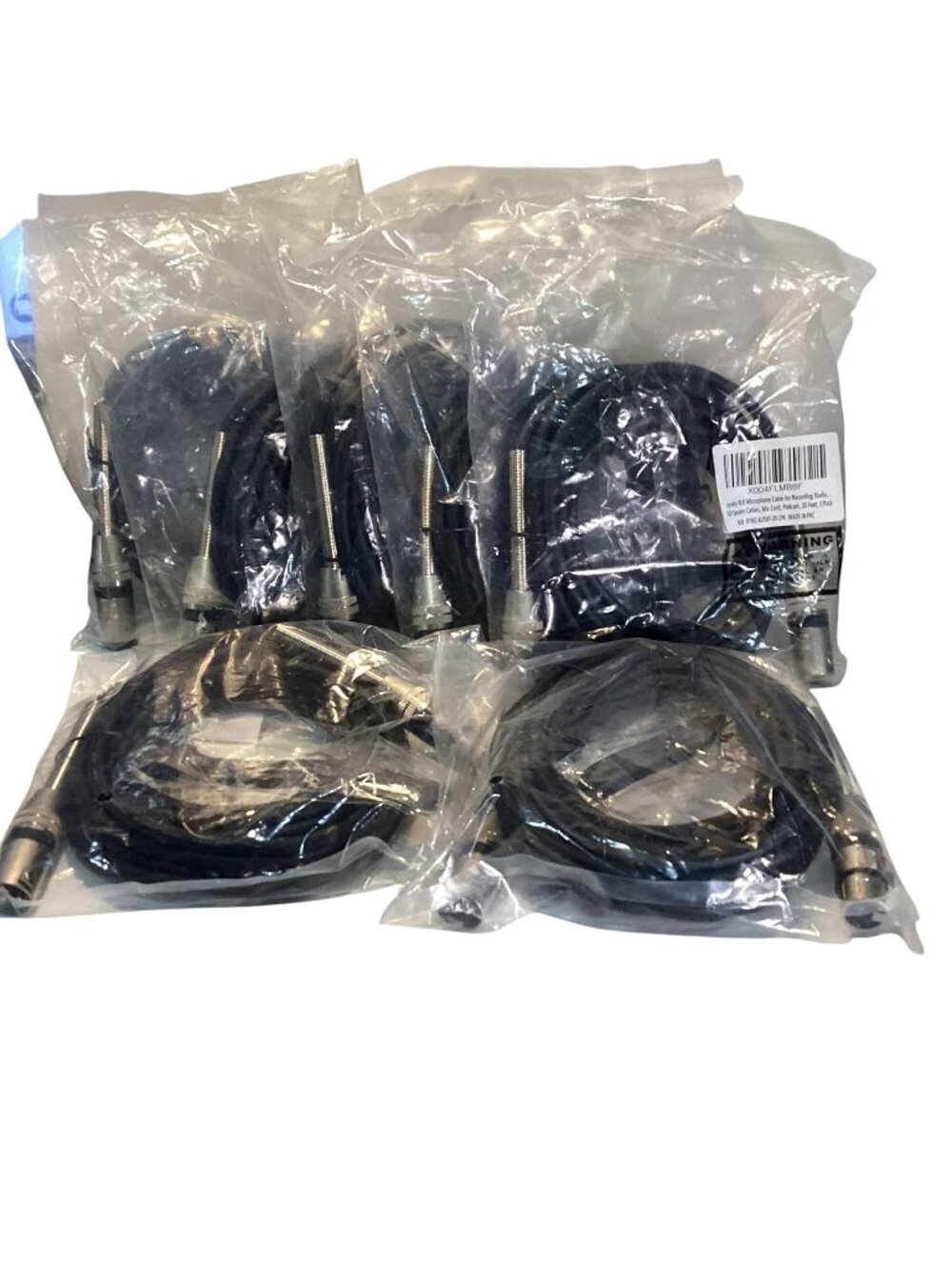 6 Rycvaky XLR Microphone XLR Speaker Cables Protected Spring Ends 20' NEW 6 PACK